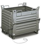 Pojemniki metalowe z otwieranym dnem 1000×800 mm. wys. 800/1150