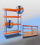 Regał magazynowy z płytą COZZ – udźwig 400-500 kg/półkę